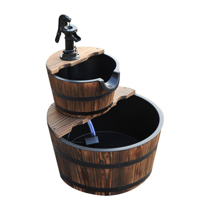 Gartenbrunnen mit Wasserfall, Tannenholz, 44,5 x 58,5 cm