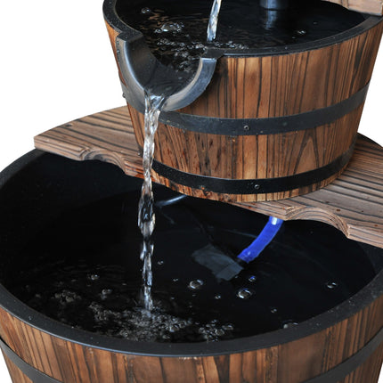 Gartenbrunnen mit Wasserfall, Tannenholz, 44,5 x 58,5 cm