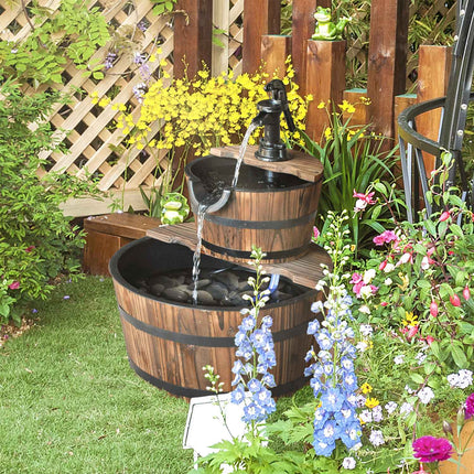 Gartenbrunnen mit Wasserfall, Tannenholz, 44,5 x 58,5 cm
