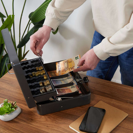 Cash drawer with coin counter