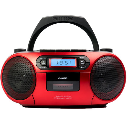 Kassettenradio CD/UKW-Radio/Kassettenband/USB/BT Rot