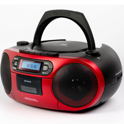 Kassettenradio CD/UKW-Radio/Kassettenband/USB/BT Rot