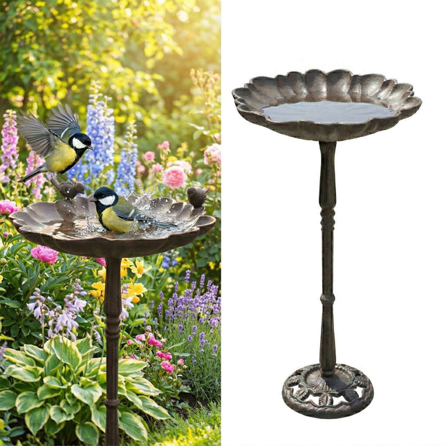 Cast Iron Bird Bath – Standing, Frost-Resistant Basin