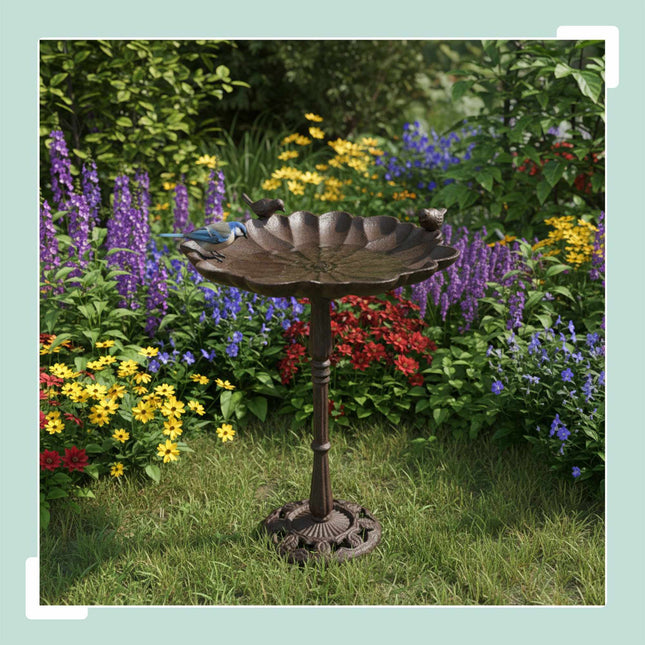 Cast Iron Bird Bath – Standing, Frost-Resistant Basin