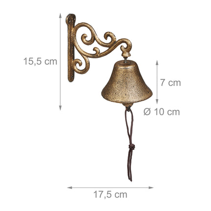 Türklingel aus Gusseisen, Gold-Finish