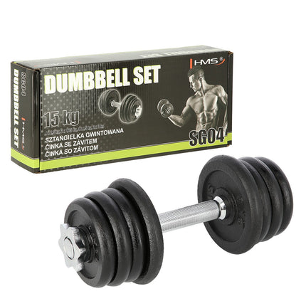 Hantel aus Gusseisen, 15 kg, Krafttraining