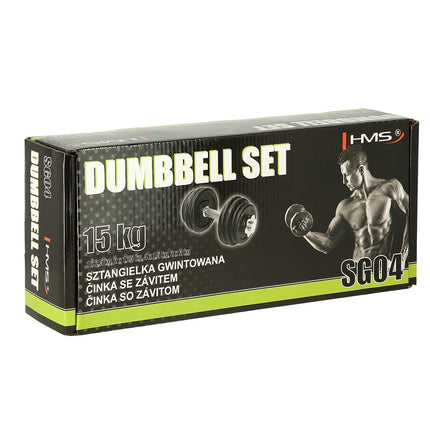 Hantel aus Gusseisen, 15 kg, Krafttraining