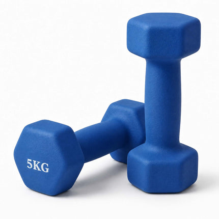 Cast Iron Dumbbells Pair, Ergonomic Grip, 1-5kg