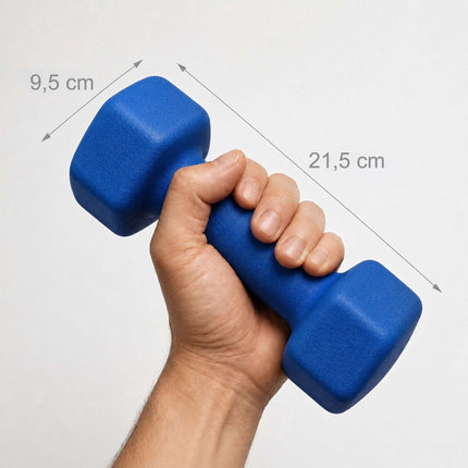 Cast Iron Dumbbells Pair, Ergonomic Grip, 1-5kg
