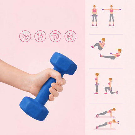 Cast Iron Dumbbells Pair, Ergonomic Grip, 1-5kg