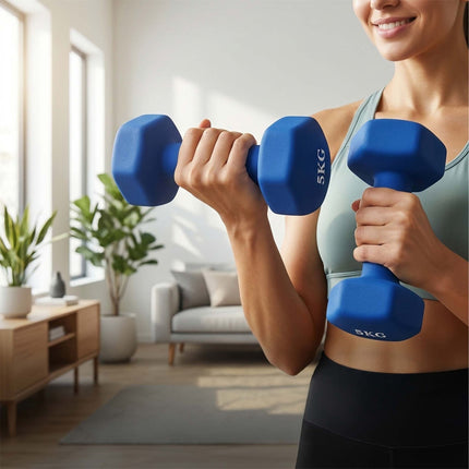 Cast Iron Dumbbells Pair with Ergonomic Grip