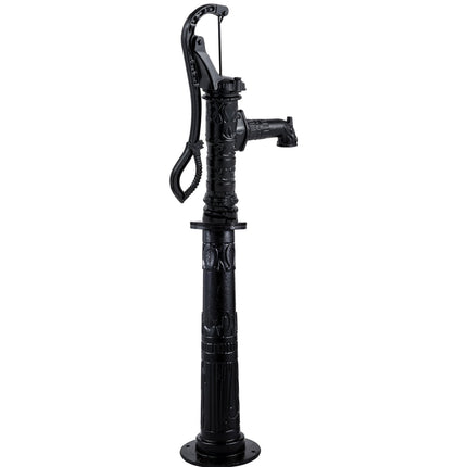Cast Iron Hand Water Pump With Stand, 6m Depth, Black