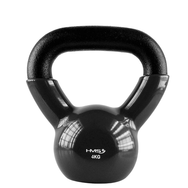 Gietijzeren Kettlebell, 4 kg - Zwart