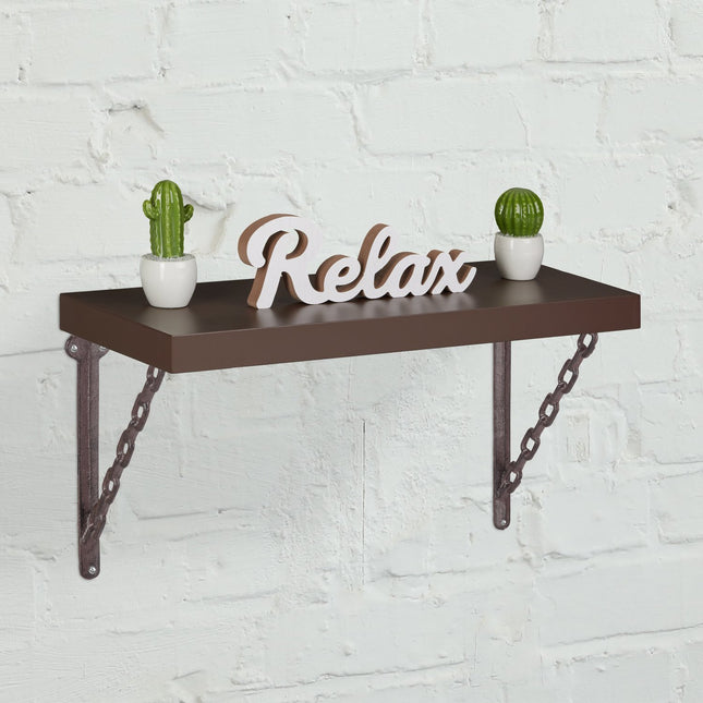 Gusseisen-Regalhalterungen, Kettendesign, 4er-Set