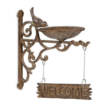 Cast iron bird bath WELCOME