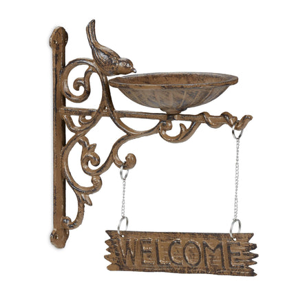 Cast iron bird bath WELCOME