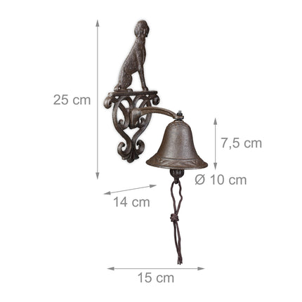 Cast iron doorbell with dog