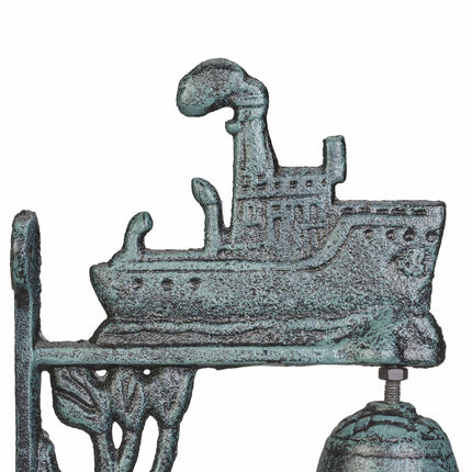 Sonnette en fonte avec motif de bateau