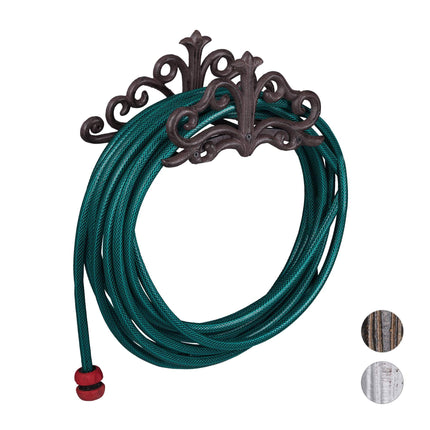 Cast iron hose holder for wall