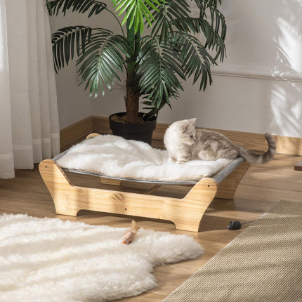 Erhöhtes Katzenbett Hängematte mit weichem Kissen, Kiefer