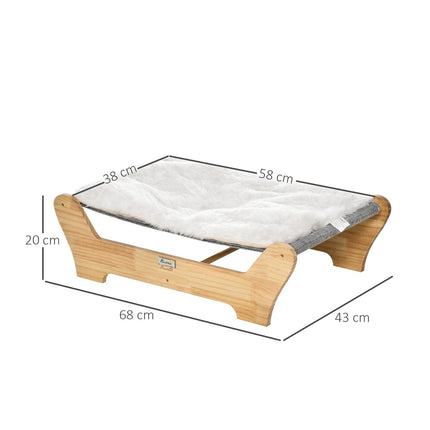Erhöhtes Katzenbett Hängematte mit weichem Kissen, Kiefer