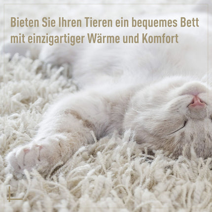 Rattan-Katzenhöhlenbett – Gemütlich beige mit Kissen, 56x35 cm