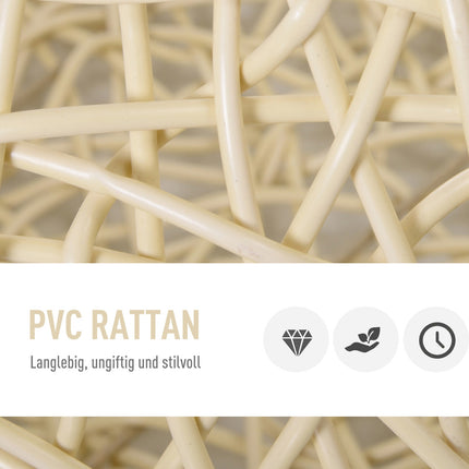 Rattan-Katzenhöhlenbett – Gemütlich beige mit Kissen, 56x35 cm