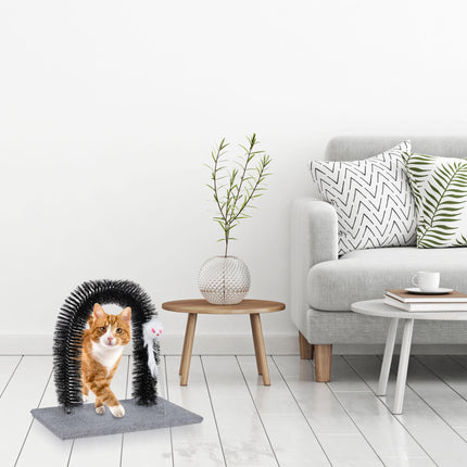 Katzenbürstenbogen mit Spielzeugmaus