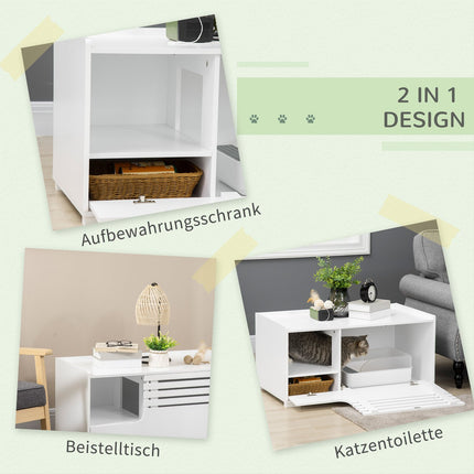 Katzenkabinett – Beistelltisch, weißes MDF
