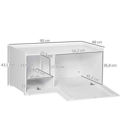 Katzenkabinett – Beistelltisch, weißes MDF