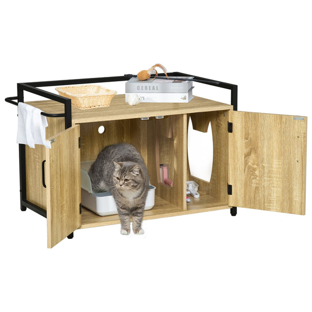Katzenkabinett - Naturholz, multifunktional, 82x51x54 cm