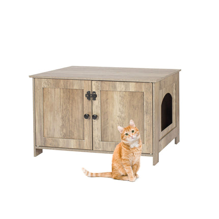 Katzenkabinett mit versteckter Katzentoilette und Belüftung