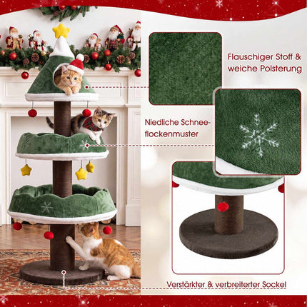 Cat Christmas Tree Tower with Condo and Scratching Posts