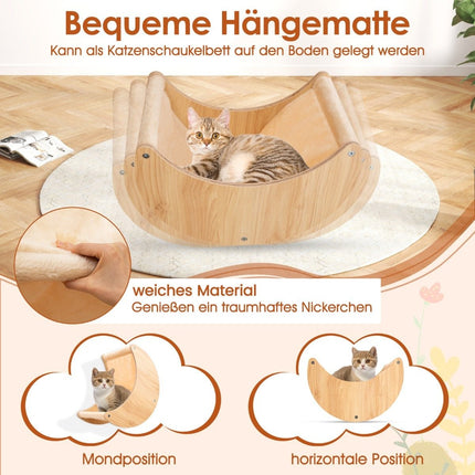Katzenkletterwand-Set – 6-teilig, Hängematte, Kratzbaum