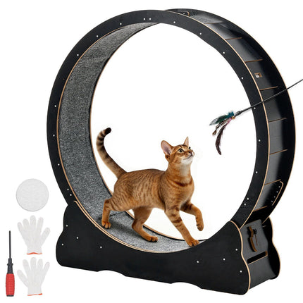 Cat Exercise Wheel, 120 cm Wooden, Quiet Locking