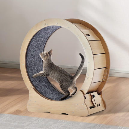 Cat Exercise Wheel 29.5-Inch, Detachable Carpet, Lock