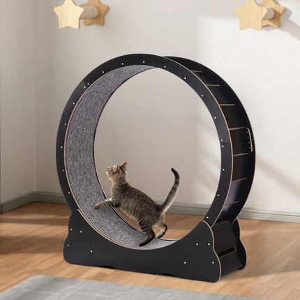 Cat Exercise Wheel, Wooden 43.3-Inch, Quiet, Carpet