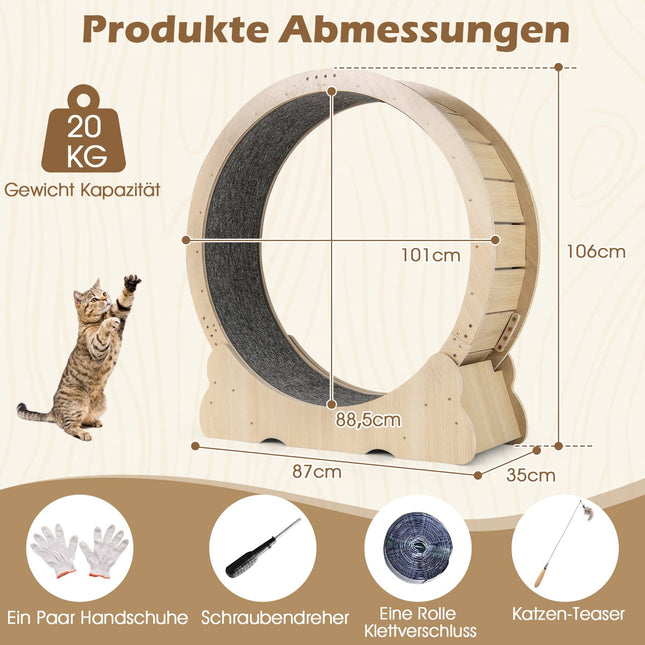 Katzen-Laufrad mit Sperrfunktion, 101 cm, leises Design