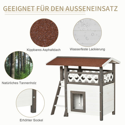 Cat House - Spruce Wood, insulated, indoor and outdoor use