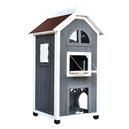 Katzenhaus oder Katzentoilette - Fichtenholz, Dachpappe