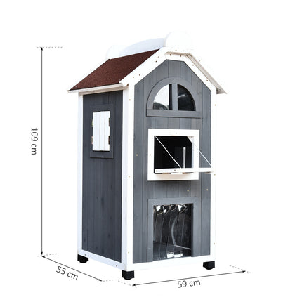Katzenhaus oder Katzentoilette - Fichtenholz, Dachpappe