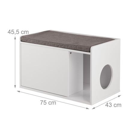 Cat Litter Box Cabinet With Bench