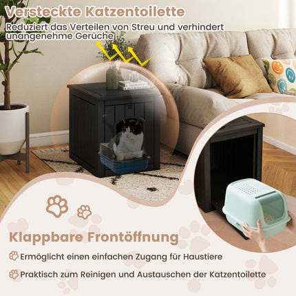 Katzentoilette-Schrank mit Klapptür, wetterfestes PP