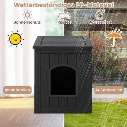 Katzentoilette-Schrank mit Klapptür, wetterfestes PP