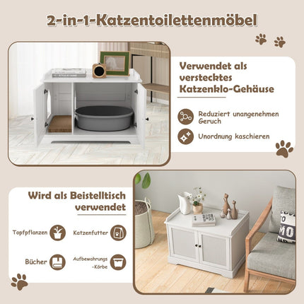 Katzenklo-Schrank mit Kratzpad, Weiß