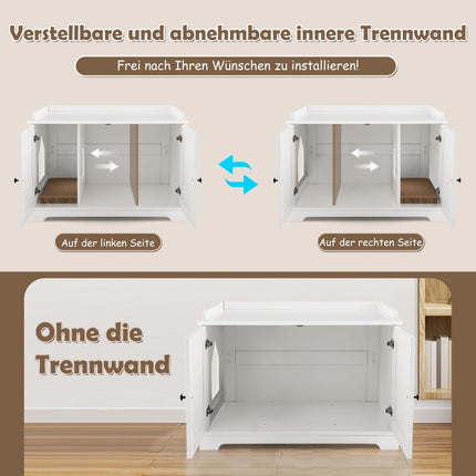 Katzenklo-Schrank mit Kratzpad, Weiß