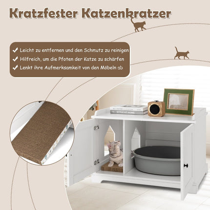 Katzenklo-Schrank mit Kratzpad, Weiß