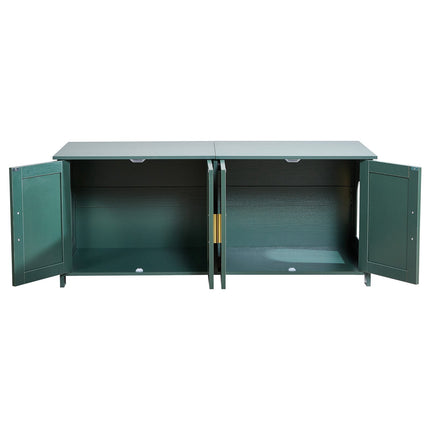 Cat Litter Box Enclosure Cabinet, 120 cm, 4 Rattan Doors