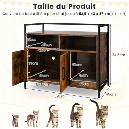 Katzentoilette Versteckschrank mit Stauraum, Kratzbrett