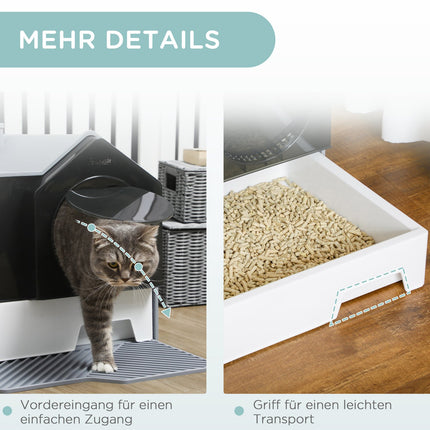 Katzentoilette mit Haube und Filter für Katzen bis 8 kg